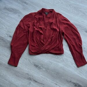 Express Long Sleeve Cross Front Shirt